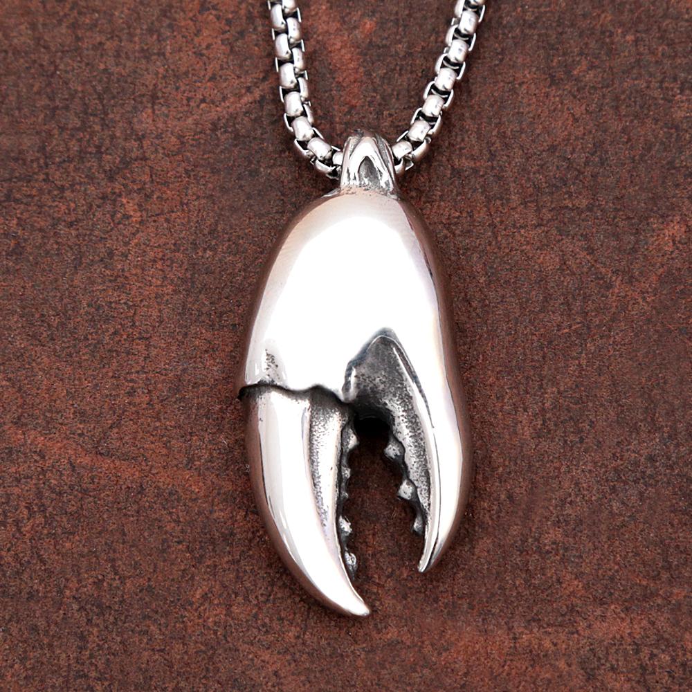 Простое ожерелье с клешнями краба, подвеска для мужчин и женщин, модное ожерелье с клешнями лобстера из нержавеющей стали, панк-хип-ювелирное украшение в подарок