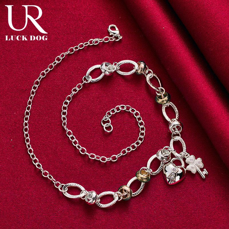 Подвеска в виде ключа из стерлингового серебра 925 пробы в форме сердца, ожерелье длиной 20 дюймов, модные свадебные украшения