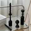 3Pcs/Set Vintage Candlestick Ornament Minimalist Candelabra Wooden Candle Holder  Living Room