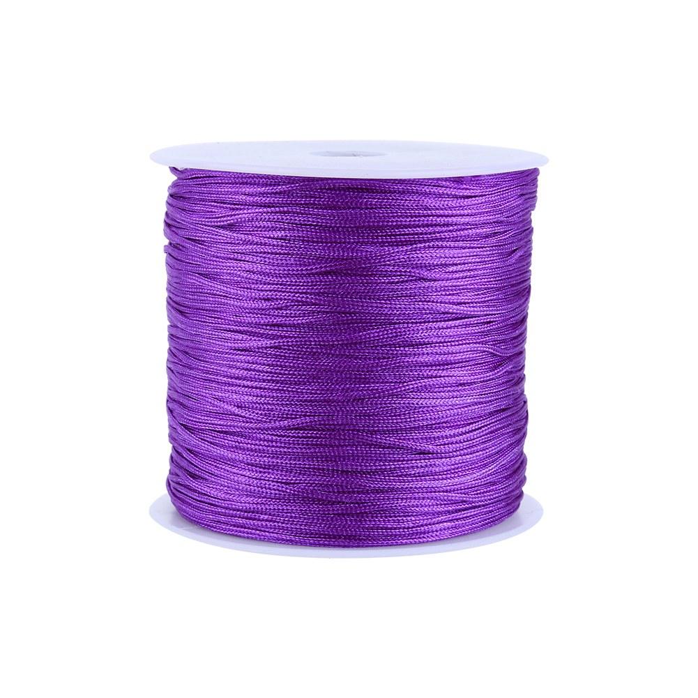 100M X 0.8mm Nylon Chinese Knot Cord Rattail Macrame Shamballa Thread String Purple