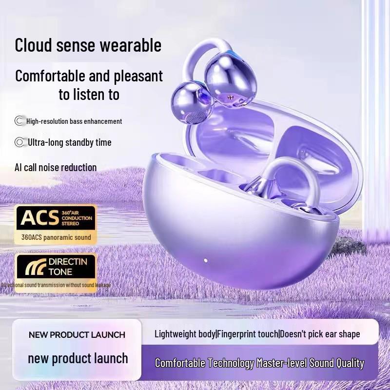 M91 Smart AI Bluetooth Clip-on Earphone - High-Quality, Non-In-Ear Design for Cross-Border Translation