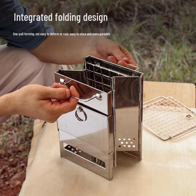 MINNA Outdoor Foldable Wood & Charcoal Stove