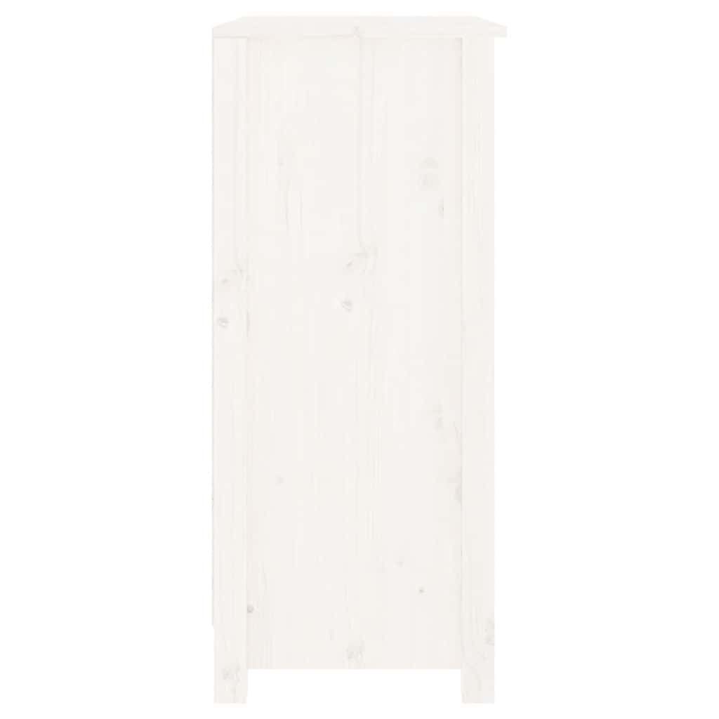 Vidaxl Szafka, Biała, 70X35X80 Cm, Lite Drewno Sosnowe
