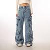 Men Women Loose Straight Leg Denim Pants Water Washed Oversized Cargo Style 2026