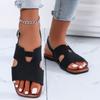 Мода 2024 Лето Дизайнерские женские повседневные туфли на плоской подошве Брендовые туфли на плоской подошве с пряжкой Женские уличные нескользящие пляжные сандалии Sandalias Mujer