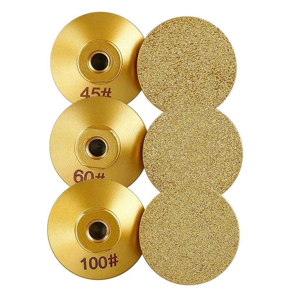 1 шт. Мрамор Кварц Гранит Булыжник Шлифовальная головка с припоем Шлифовальный абразивный плоский полировальный пад для сухого или мокрого использования 45/60/100#