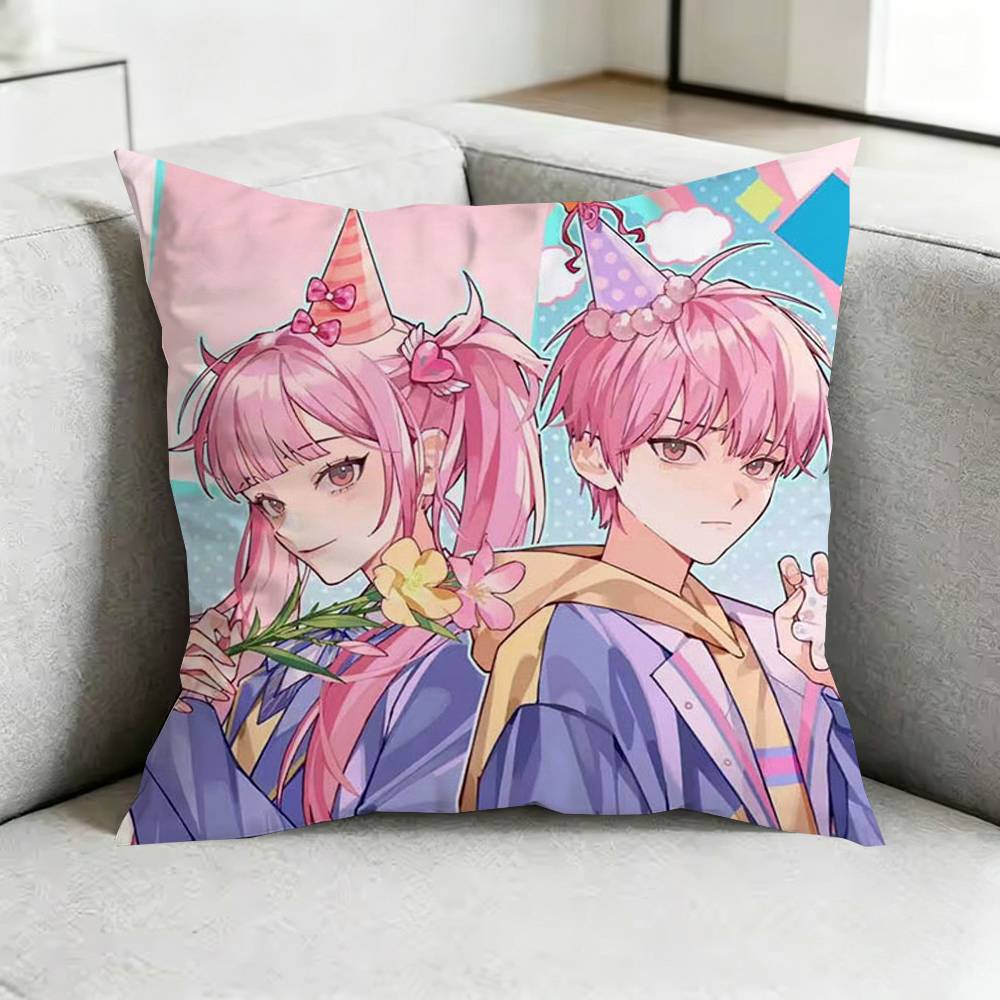 Link CClick Anime Pillow Case Square DoubleSided Sofa Cushion Cover Bedroom Bedside Pillow Gift