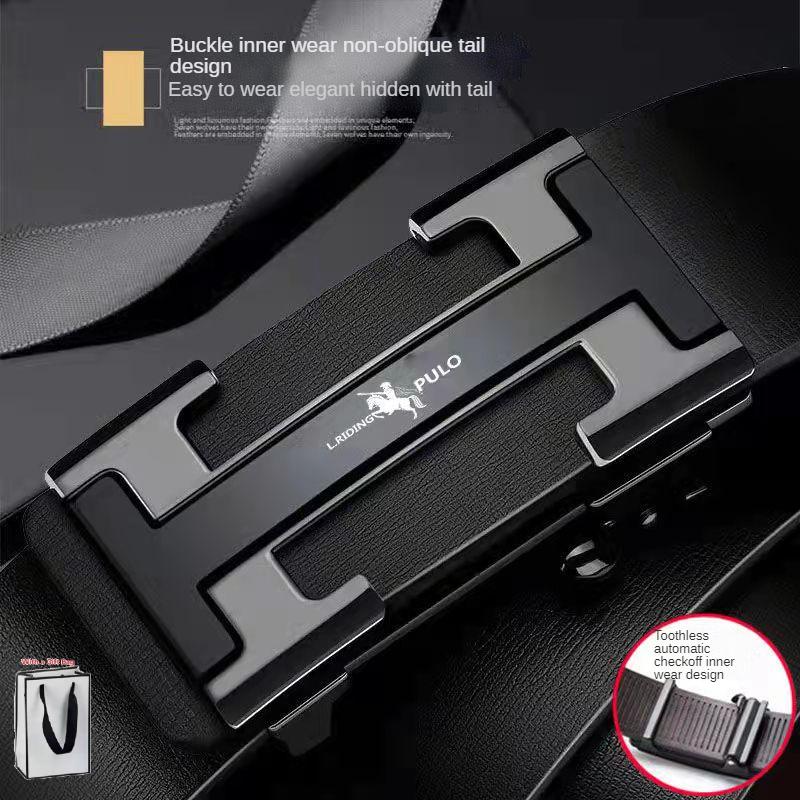 Мужской ремень с автоматической пряжкой, повседневный деловой модный новый мужской универсальный брючный ремень из натуральной воловьей кожи