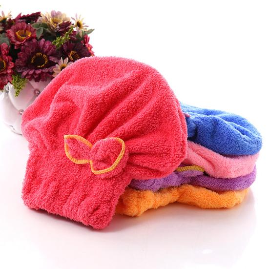 Women's Coral Fleece Quick Dry Hair Cap Tool Drying Hat Bathing Towel Bath