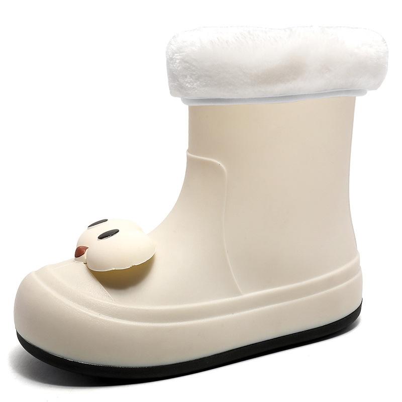 Стильные и симпатичные женские резиновые сапоги средней высоты, резиновые сапоги с рисунком, резиновые сапоги средней высоты, теплые и водонепроницаемые ботинки для взрослых, всесезонная рабочая обувь