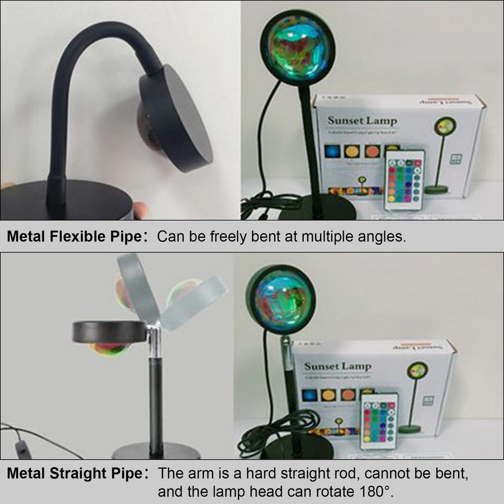 Sunset Lamp Projector Rotatable Lamp Head Sunset Projection Light Remote 16 RGB