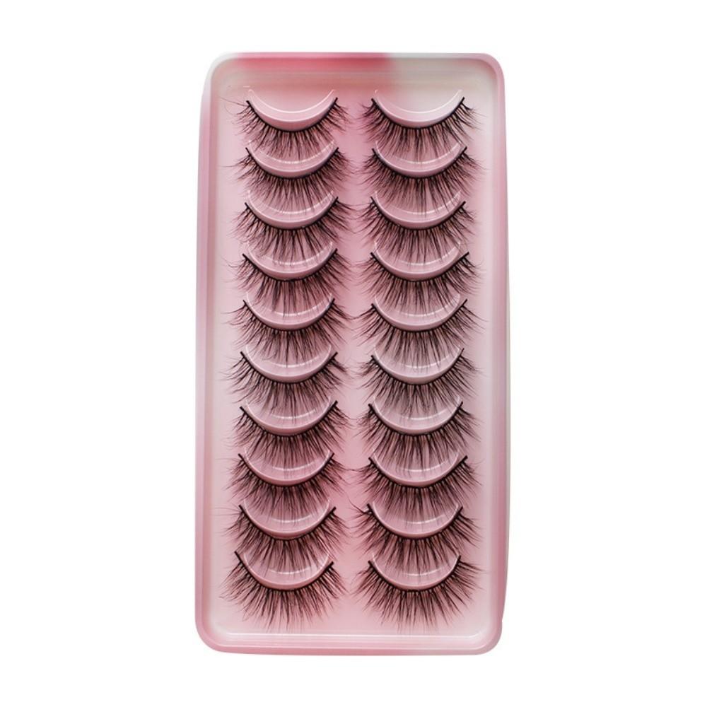 10 Pairs Fluffy Manga Lashes Short Anime Eyelashes Fashion False Eyelashes for Women