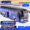 Bus Model Travel Alloy Toy With Light Sound For Kids Playroom And Gift Use