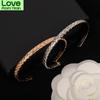 New European Famous Brand 925 Sterling Silver Luxury Jewelry Bracelets For Women Crush Lozenge Rose Gold Geometric Cuff Bangles