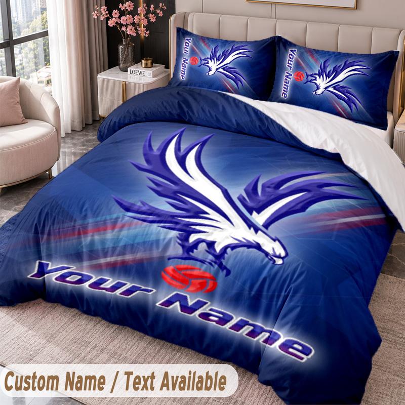 Crystal Palace Printed Bedding Set Custom Name Text 1 Duvet Cover 2 Pillowcases For Bedroom