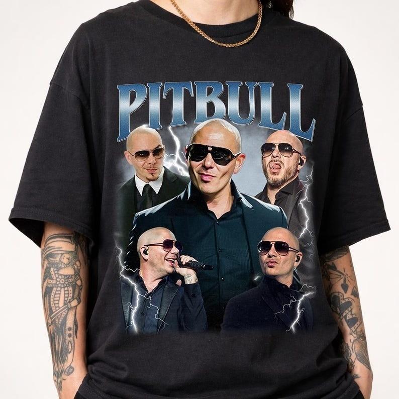 Винтажная футболка Pitbull, Подарок-рубашка для женщины и мужчины, Унисекс футболка