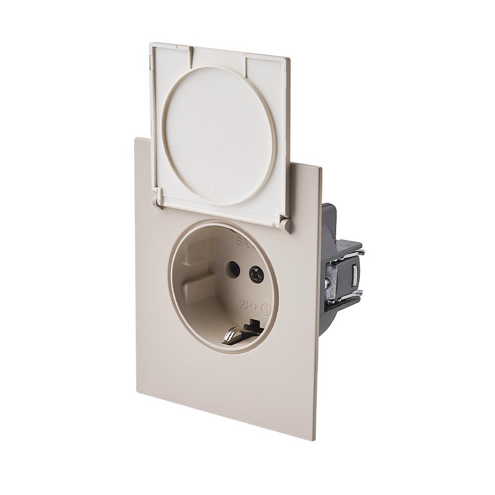 WESA European Standard Multi-hole Socket Panel with Warm Colors, Flame Retardant Protection, and Simple European Style Switch