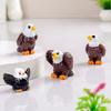4Pcs Mini Eagle Figurines Miniature Resin Animal Ornaments Mini Bald Eagle Collectibles for DIY Craft Accessories Fairy Garden Decoration