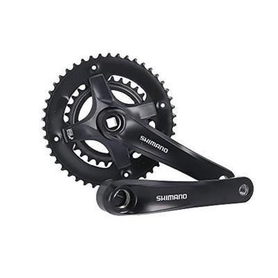 SHIMANO Передняя звездочка 170 мм совместимая каретка квадратный вал черный EFCTY5012C60XLB (MTB) FC-TY501-2 46×30T 8S/7S 122,5 мм (LL123)
