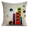 Музыка Микрофон Наушники Гитара Принт Мягкая Квадратная Наволочка Смесовая Наволочка для Подушки Наволочка Гостиная Домашний Декор