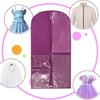 Garment Bag Waterproof Dustproof Hanging Clothes Cover Multi-Pocket Design Zipper Closure Clothing Storage Bag