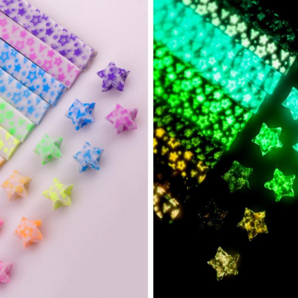 210 листов светящейся декоративной блестящей бумаги для оригами, бумага для поделок, бумага для поделок со звездами