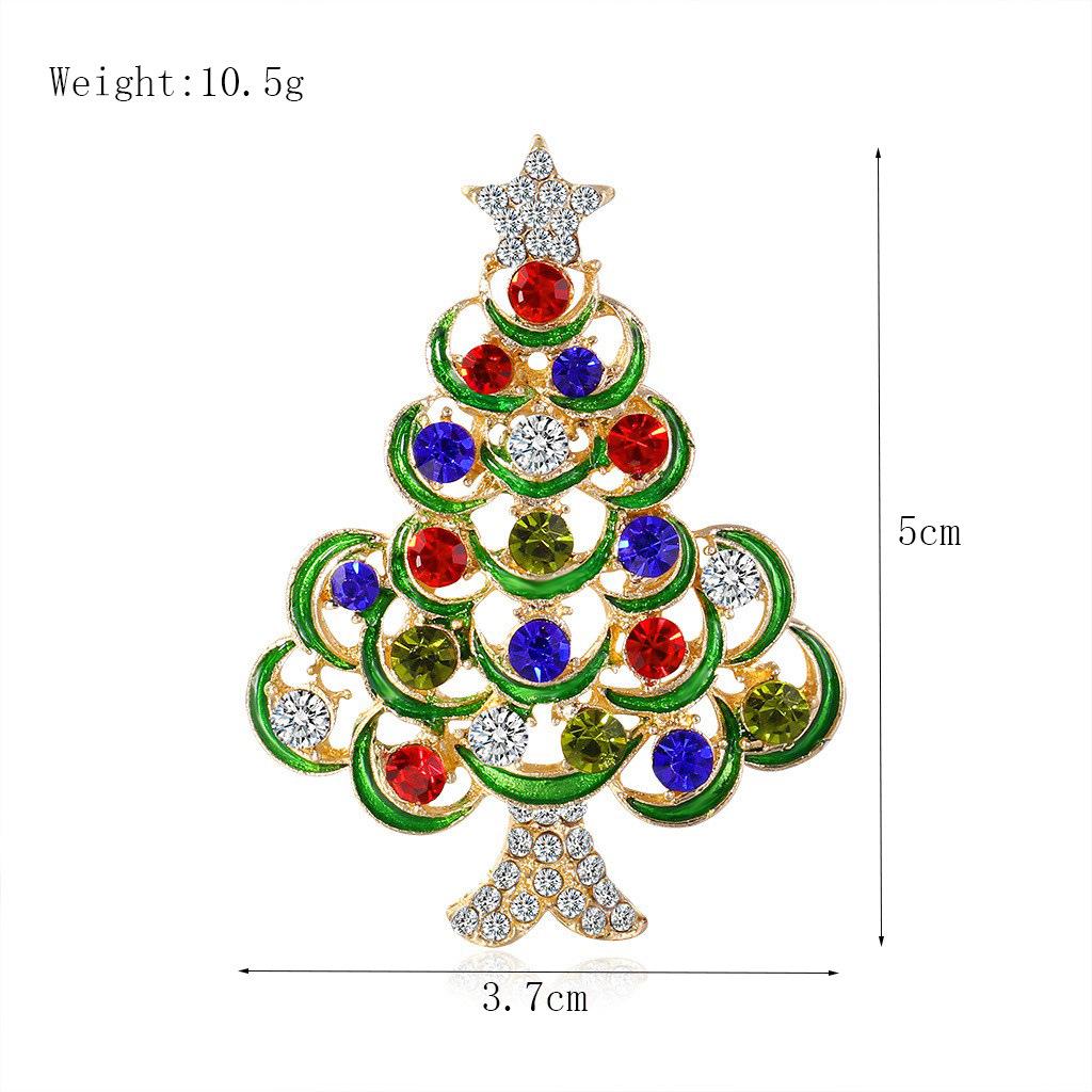 Европейская и американская рождественская брошь Lanhao: Дерево, обувь, Санта, лось, венок, снежинка, колокольчик для женщин