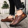 New Fashion Men Casual Shoes Handmade Leather Loafers Comfortable Men'S Shoes Quality Split Leather Flat Driving Shoes Size 48