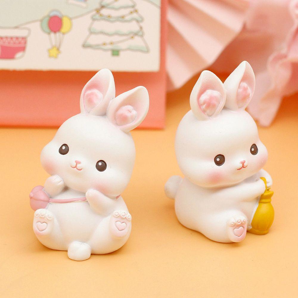 Home Decoration Resin Rabbit Figure Figure Toys Bunny Cake Decoration Party Dessert Decor