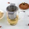 Stainless Steel Double Handle Loose Leaf Tea Infuser, Fine Mesh Coffee Filter Spoon with Lid, Hanging Leak-proof Tea Strainer
