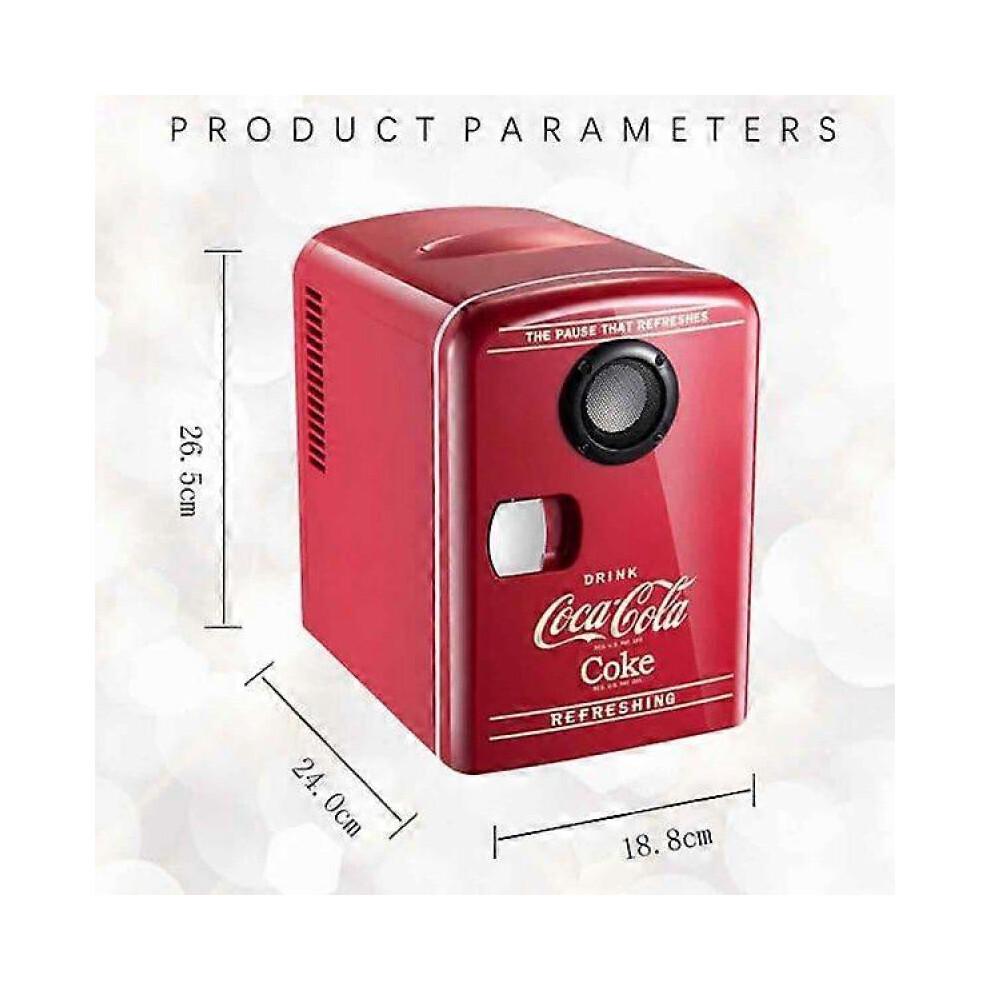 Coca-cola 12V Portable 4 Liter/6 Can Thermoelectric Mini Fridge/Warmer with Bluetooth Speaker