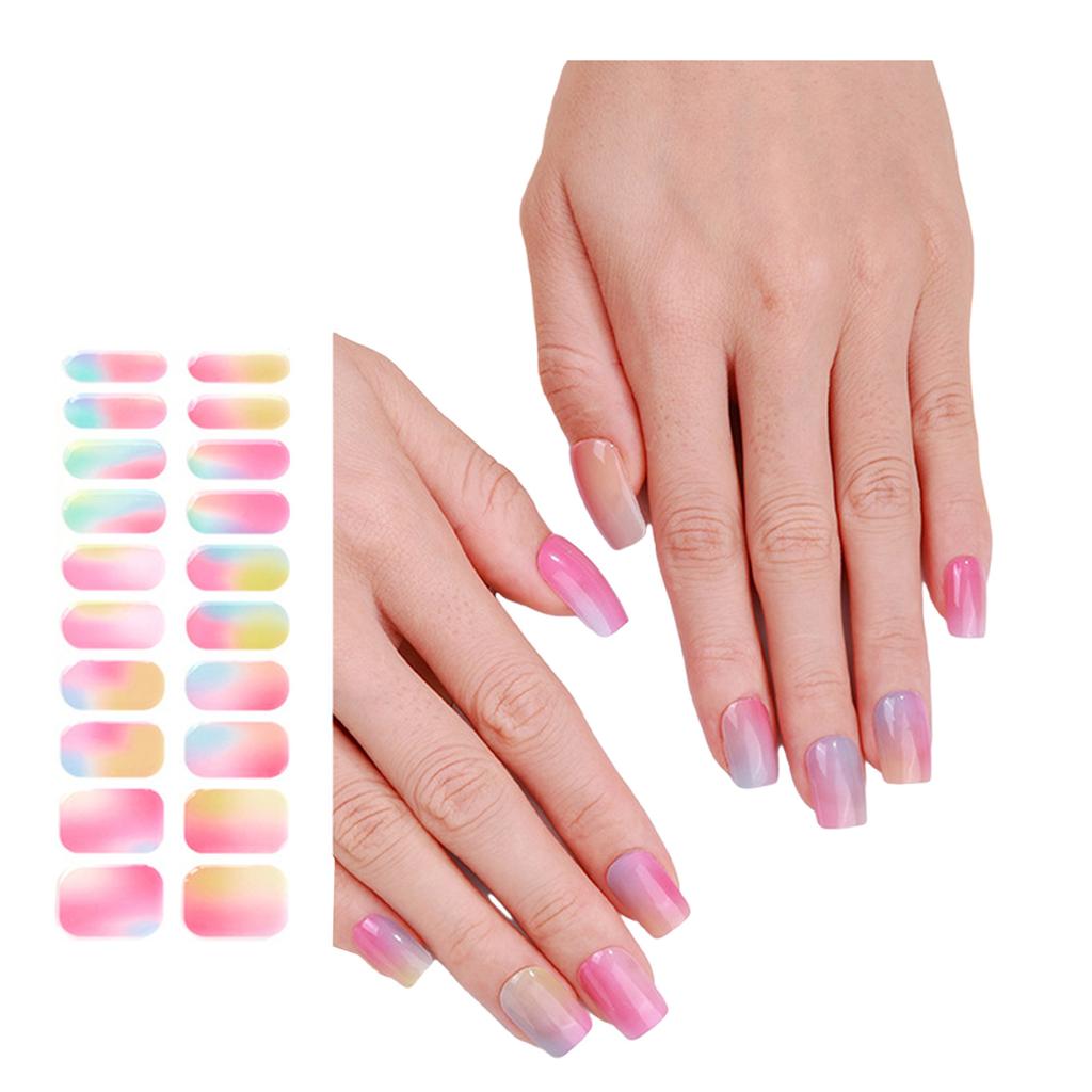 Полуотвержденные гелевые наклейки для ногтей, УФ-лампы, полоски для лака для ногтей, модные гелевые полоски для ногтей, украшения для вечеринок