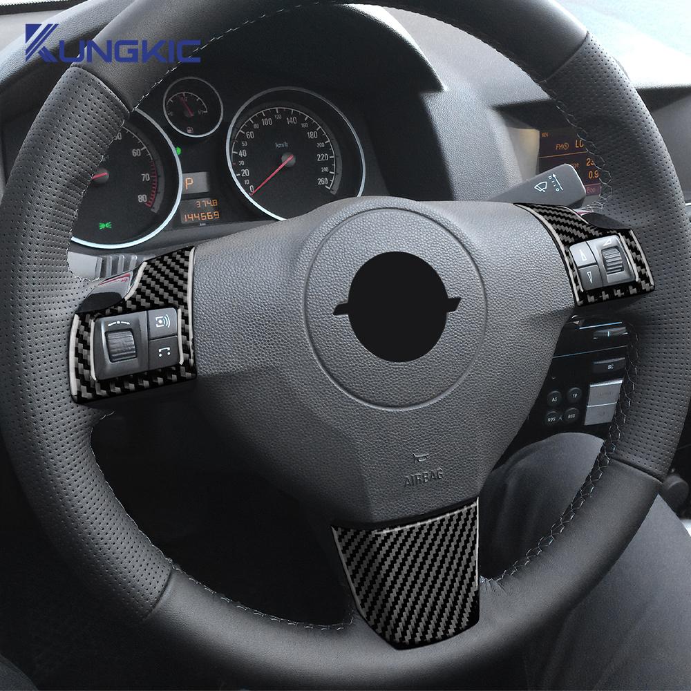 Настоящее Мягкое Углеродное Волокно Для Vauxhall Opel Astra H MK5 2004 2005 2006 2007 2008 2009 2010 Автомобиль Рулевое Колесо Кнопка Рамка Наклейка