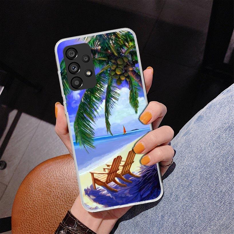 Летний закат на пляже, море, пальма, чехол для телефона для Samsung Galaxy A17 A16 A15 A14 A13 A57 A56 A55 A54 A53 A37 A36 A35 A34 A33 A26