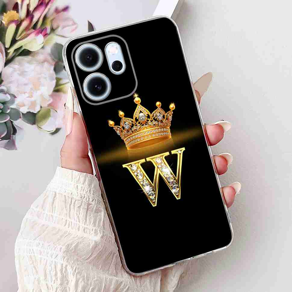 Чехол для Oppo Reno14 F 5G 6.57" Популярный дизайн Буквы A-Z Корона ТПУ Мягкий силиконовый чехол Для телефона Oppo Reno 14F CPH2743