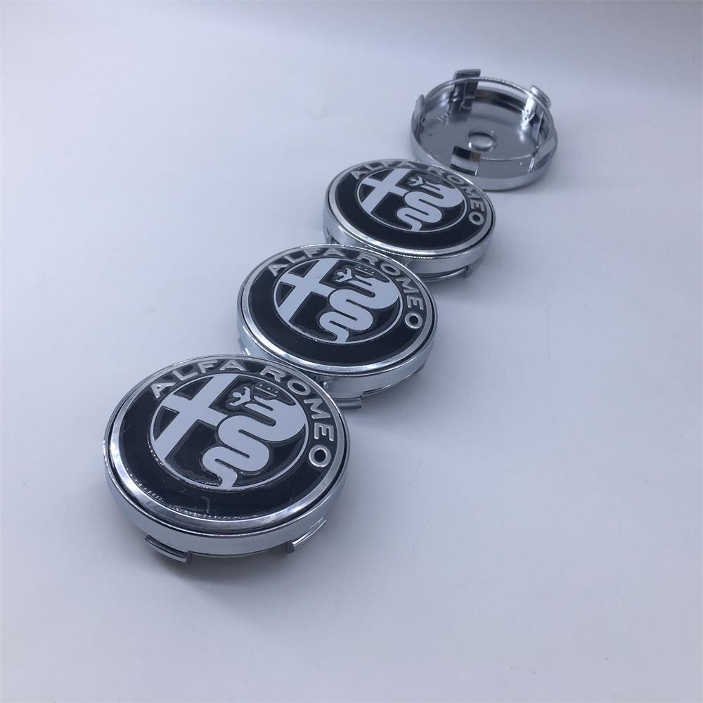 XTXG4 4Pcs 60mm 030 T60 Wheel Hub Logo Modification Cover for Alfa Romeo Giulietta GTAM Mito Brera Giulia - Car Hub Cover Decoration