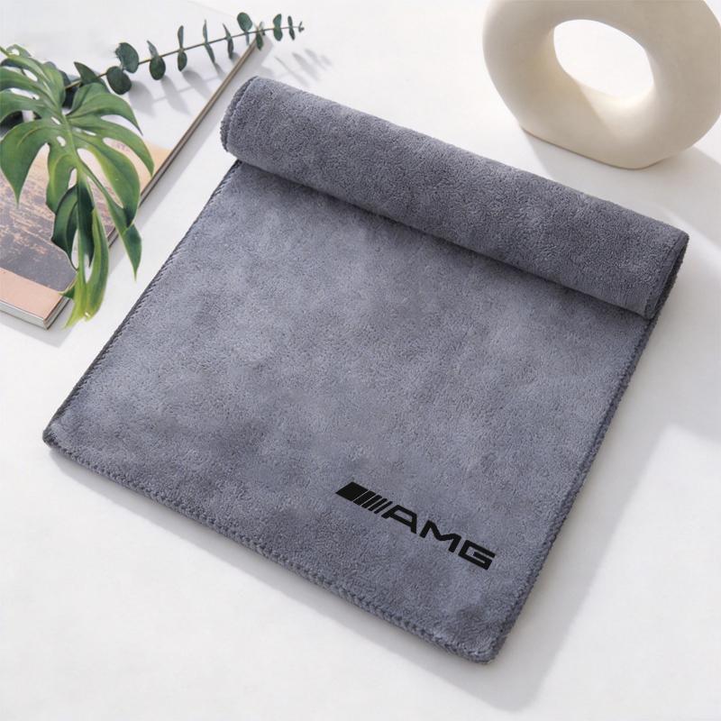 Car Double-Faced Plush Absorbent Towel Cleaning Cloth For Mercedes Benz AMG W204 W205 W211 W212 W213 W176 GLA CLA Stickers EUVWX1