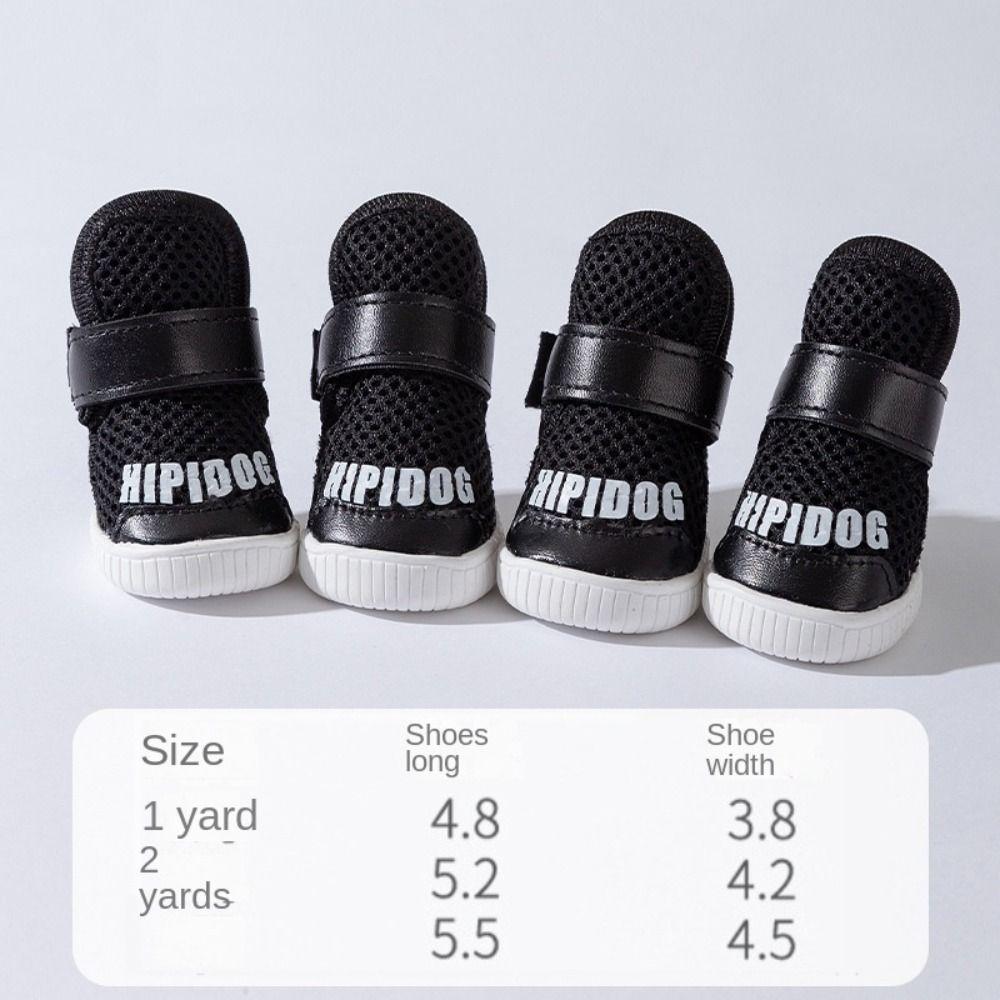 4pcs/set Dog Shoes Breathable Mesh Dog Going Out Shoes Dogs Cats Non-Slip Boots Wear-resistant Anti-drop Pet Sneakers