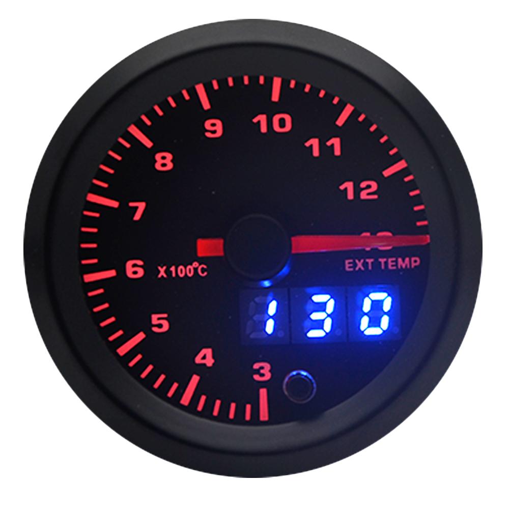 2" 52mm 7 Colors LED Car Exhaust Gas Temperature Gauge 300-1300 Celsius EGT Meter Analog/Digital Dual Display Gauge