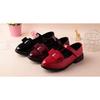 New Princess Shoes for Small, Medium, and Large Children, Black Girls' Square-Toed Bowknot Single Shoes, Student Performance Shoes