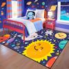 Детский ковер «Солнечная система» - Ковер для игровой комнаты на тему галактики, Нескользящий коврик для пола с принтом планет для спальни мальчика/девочки, Декор для класса