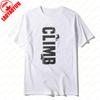 Футболка с графическим принтом Word Art 'Climb' для скалолазания, летняя, повседневная, дышащая, модная, для активного отдыха, спортивные топы, классная унисекс одежда