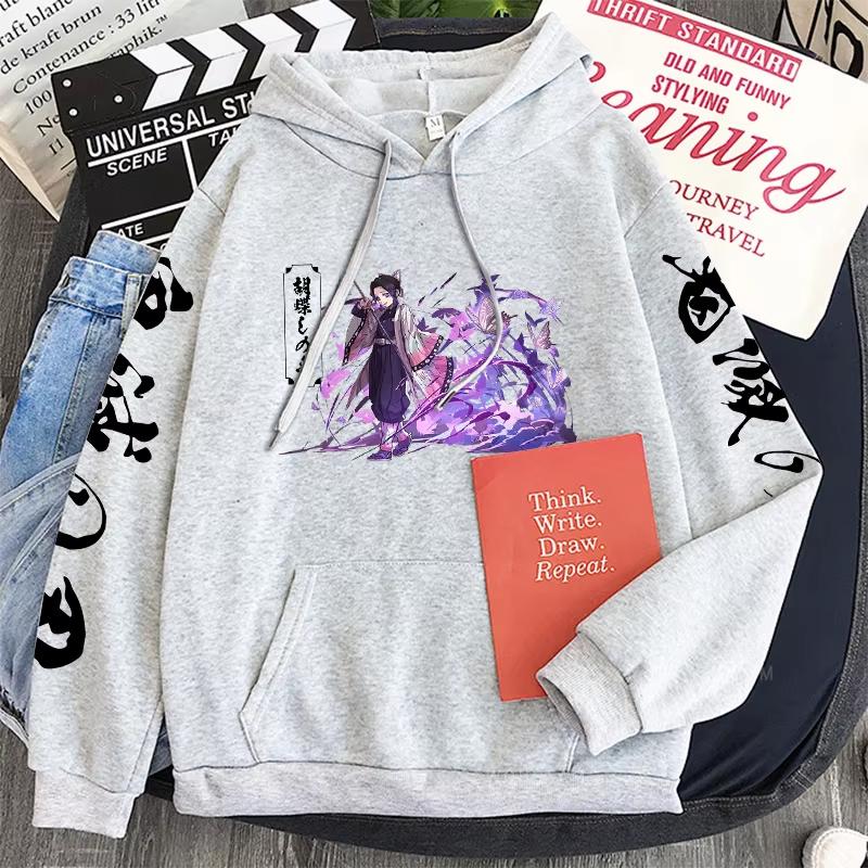 Funny Anime Demon Slayer Kochou Shinobu Hoody Pullovers Women/Men Harajuku Beautiful Girl Fashion Streets Winter Warm Sweatshirt