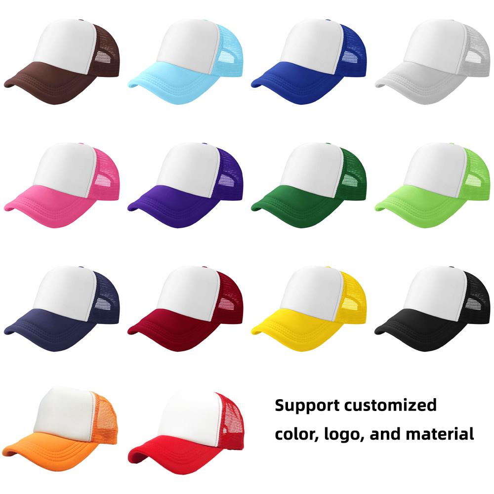 High Quality Custom 3D Embroidery Sublimation Print 5-Panel Trucker Mesh Cap Baseball Gorras Blank Foam Trucker Hat