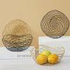 3 PCS Fruit Plate Snack Storage Baskets Fruit Bowl Washing Fruit Hollow Drain Basket Living Room Coffee Table Iron Fruit Basket