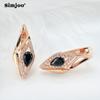 SIMJOO Серьги с цирконом для женщин Европы и Америки INS Ethos Fashion Personality Серьги из розового золота 585 пробы