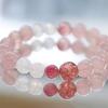 Natural Crystal Bracelet Madagascar Rose Quartz Strawberry Beaded Best Friends Gift