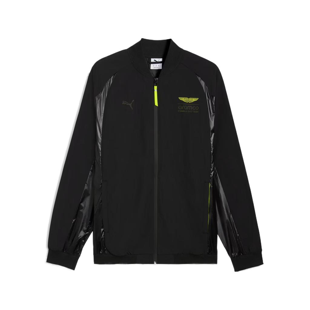 Puma Aston Martin Aramco F1 Однотонная куртка-бомбер с воротником-стойкой Свободная мужская куртка 635375-01