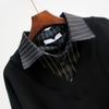 Spring Autumn Combination Fake Two Piece Women's Shirts Korean Loose Fashion Shirt