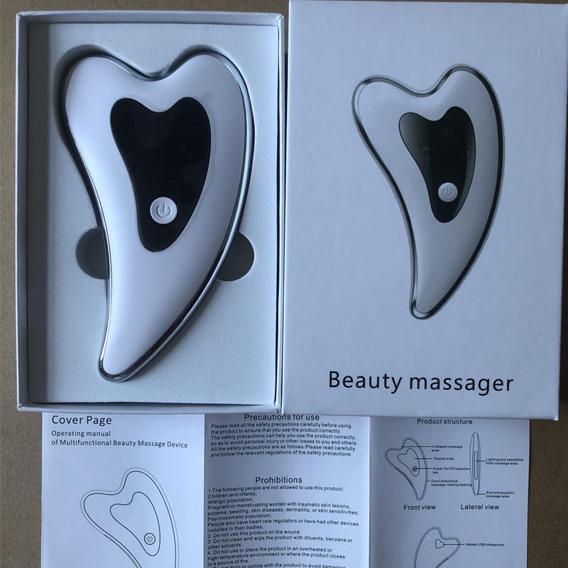 Микротоковая интродьюсера для лица, многофункциональное интеллектуальное косметическое устройство, инструмент для лимфатической очистки и соскабливания лица, белый цвет